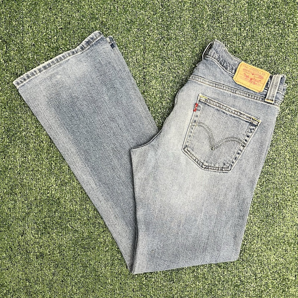 Vintage Y2K Levis 513 Low Slouch Boot Cut Jeans 7M JR Button Fly Boho Flare